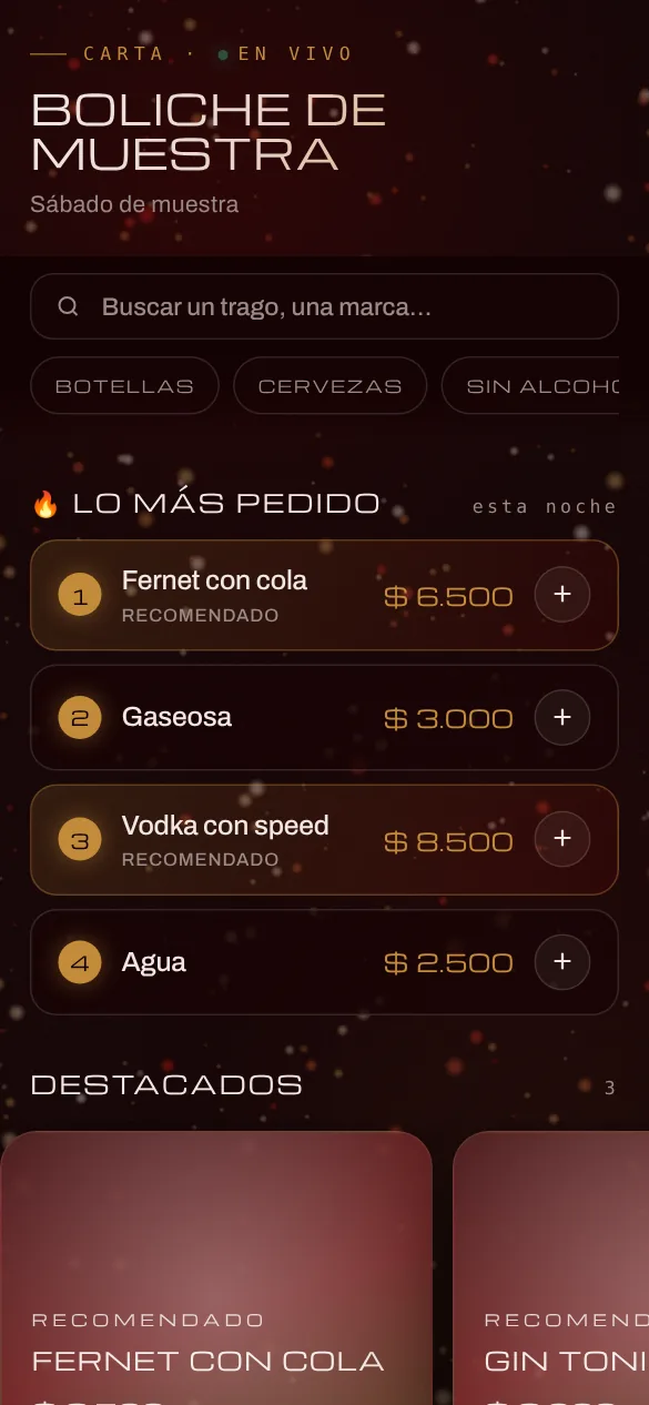 Pantalla del sistema en el celular